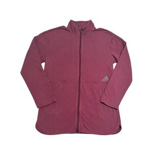 Adidas Burgundy Full-Zip Lightweight Jacket | Medium